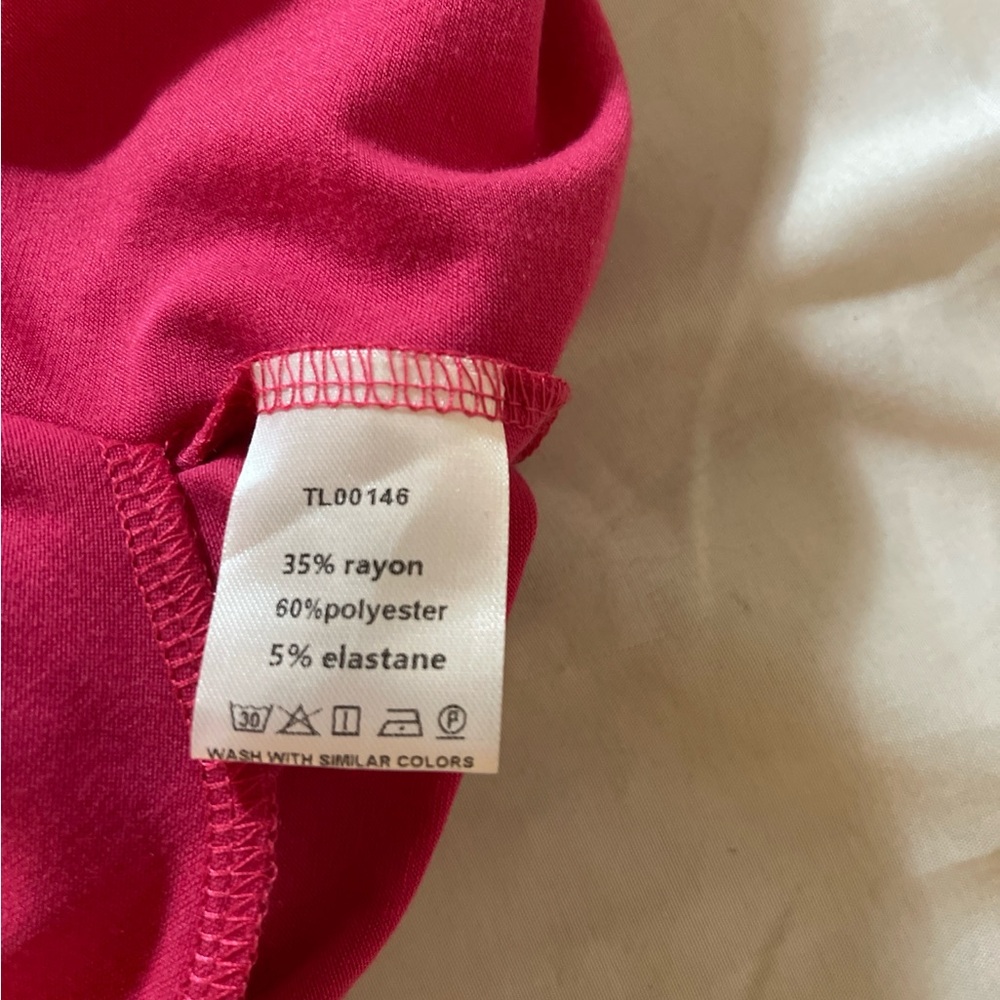 Caracilia Womens Pink Dress Size M NWT Ruffle Sleeve Smocked Waist Tie Front - Picture 8 of 10